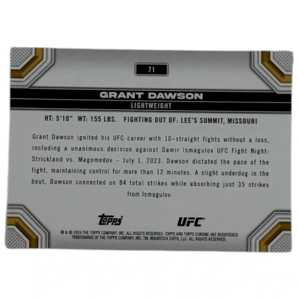 2024 Topps Chrome‎ UFC SEPIA Refractor - Grant Dawson #71